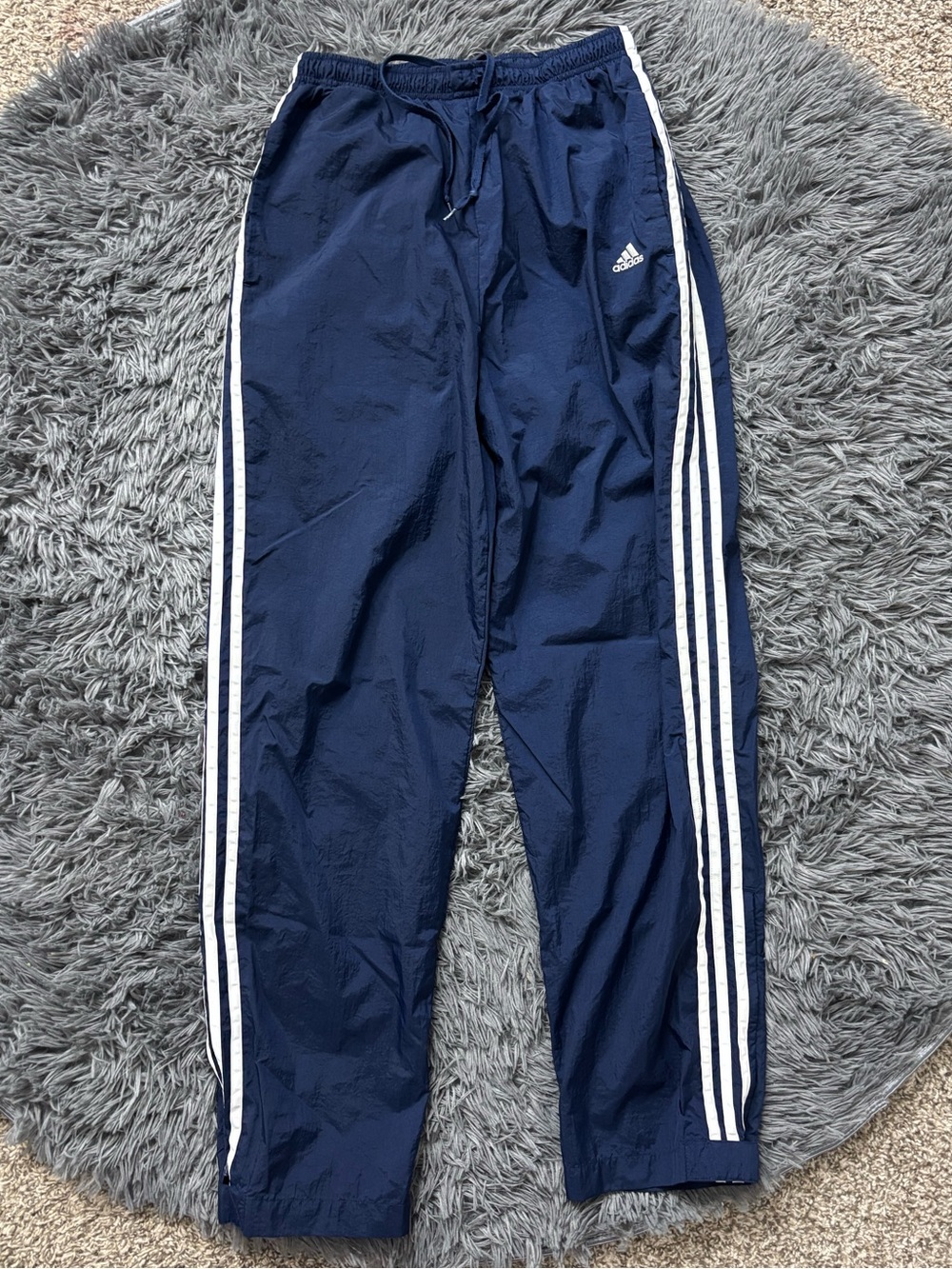 Adidas Vintage Y2K nylon Training Track Pants With White stripes Men M Unisex